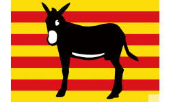 Drapeau âne Catalan (15x10cm) - Autocollant(sticker)