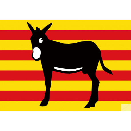 Drapeau âne Catalan (15x10cm) - Autocollant(sticker)