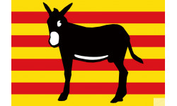 Drapeau âne Catalan (5x3.3cm) - Autocollant(sticker)