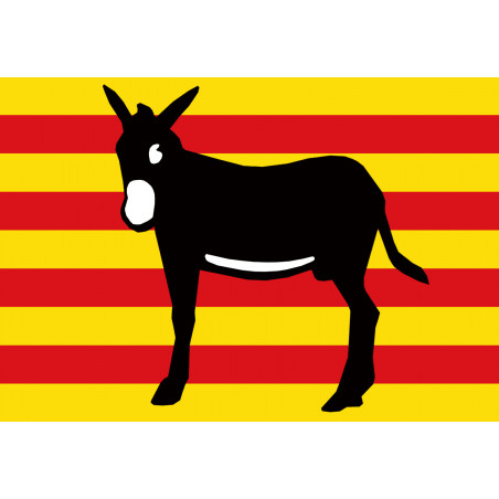 Drapeau âne Catalan (5x3.3cm) - Autocollant(sticker)