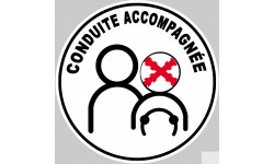 Conduite accompagnée Bourguignon (15x15cm) - Autocollant(sticker)