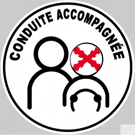 Conduite accompagnée Bourguignon (15x15cm) - Autocollant(sticker)