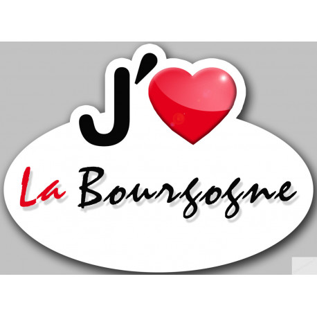 j'aime la Bourgogne (15x11cm) - Autocollant(sticker)