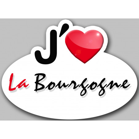 j'aime la Bourgogne (15x11cm) - Autocollant(sticker)