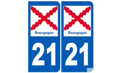 immatriculation 21 Bourgogne - Autocollant(sticker)