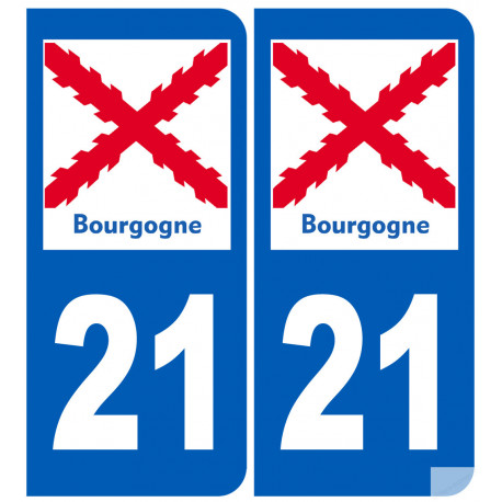 immatriculation 21 Bourgogne - Autocollant(sticker)