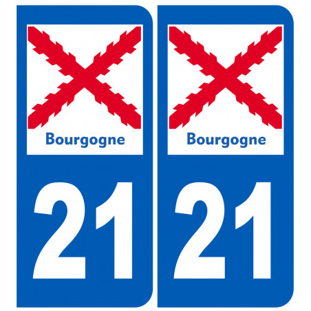 immatriculation 21 Bourgogne - Autocollant(sticker)