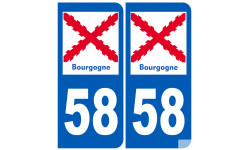 immatriculation 58 Bourgogne - Autocollant(sticker)