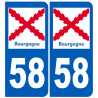 immatriculation 58 Bourgogne - Autocollant(sticker)