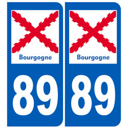 immatriculation 89 Bourgogne - Sticker/autocollant