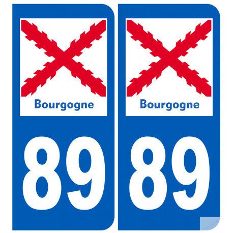 immatriculation 89 Bourgogne - Autocollant(sticker)