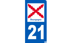 immatriculation motard 21 Bourgogne - Autocollant(sticker)