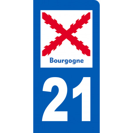 immatriculation motard 21 Bourgogne - Autocollant(sticker)