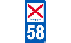 immatriculation motard 58 Bourgogne - Autocollant(sticker)