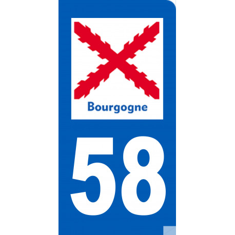 immatriculation motard 58 Bourgogne - Autocollant(sticker)