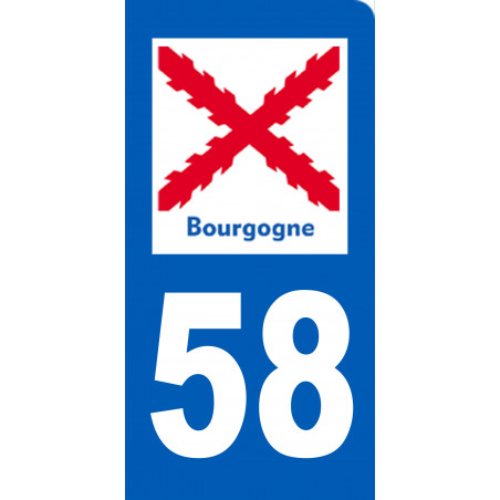 immatriculation motard 58 Bourgogne - Autocollant(sticker)