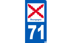 immatriculation motard 71 Bourgogne - Autocollant(sticker)