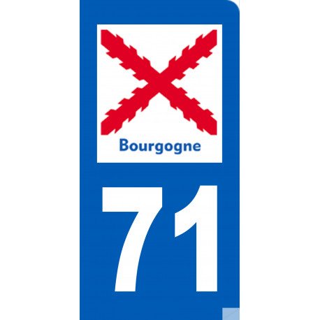 immatriculation motard 71 Bourgogne - Autocollant(sticker)