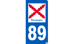 immatriculation motard 89 Bourgogne - Autocollant(sticker)