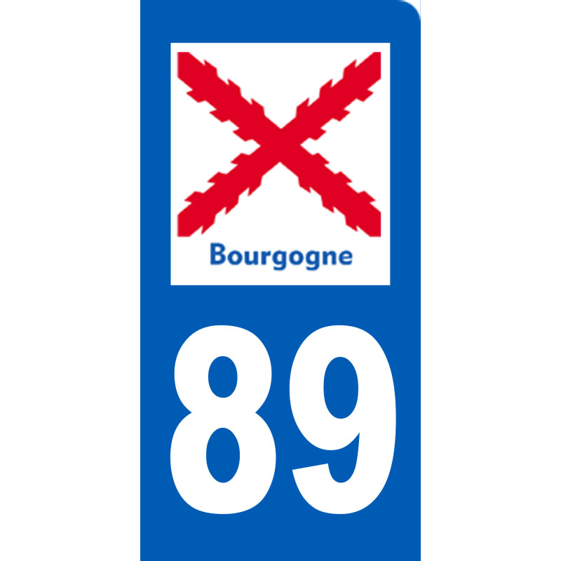 immatriculation motard 89 Bourgogne - Sticker/autocollant