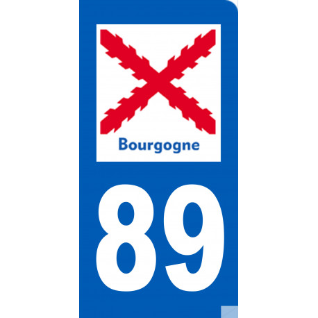 immatriculation motard 89 Bourgogne - Autocollant(sticker)