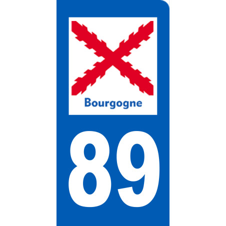 immatriculation motard 89 Bourgogne - Sticker/autocollant