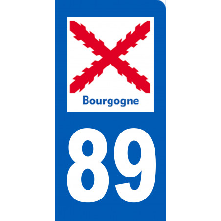 immatriculation motard 89 Bourgogne - Autocollant(sticker)