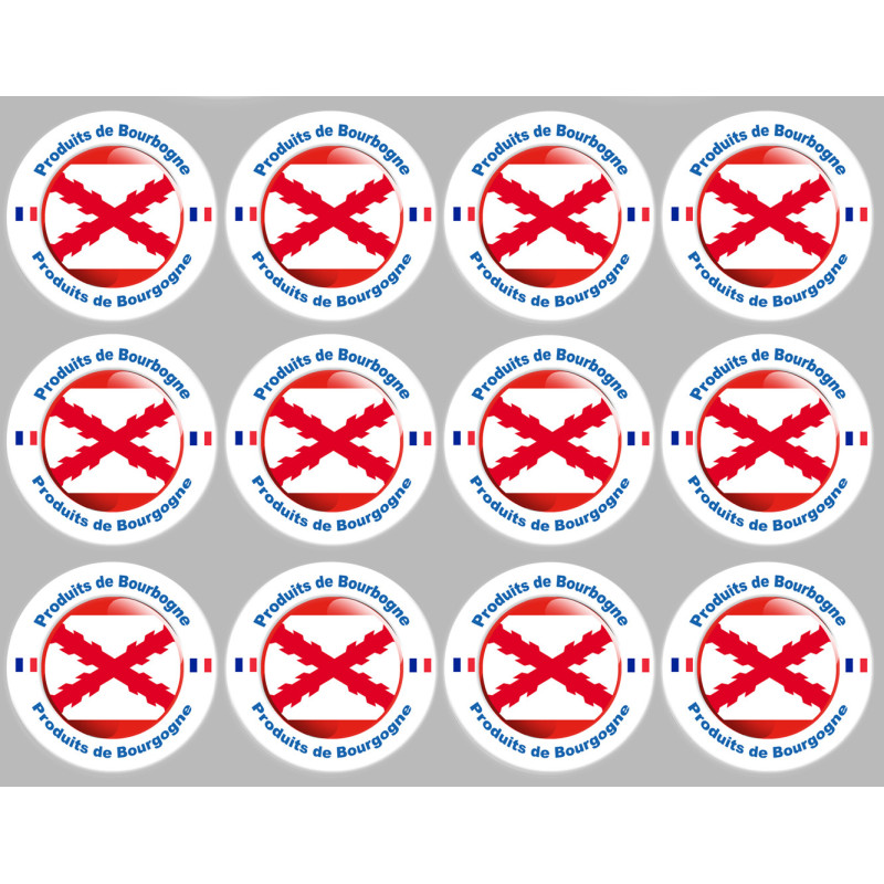 Produits bourguignon - 12fois 5cm - Sticker/autocollant