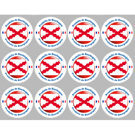 Produits bourguignon - 12fois 5cm - Sticker/autocollant