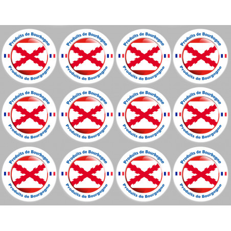 Série Produits bourguignon (12 stickers 5x5cm) Sticker/autocollant