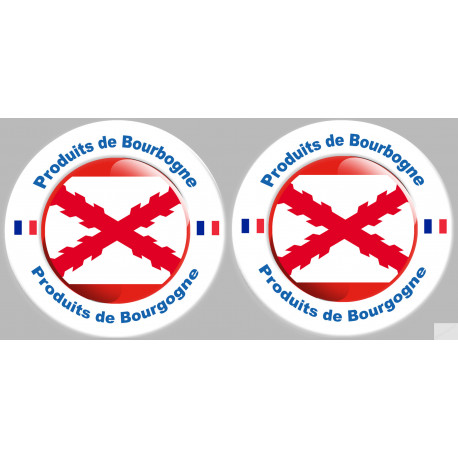 Série Produits de la Bourgogne (2 fois 10x10cm) - Autocollant(sticker)