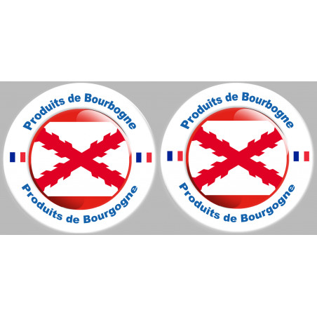 Série Produits de la Bourgogne (2 fois 10x10cm) - Autocollant(sticker)