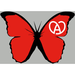 Effet papillon Alsace rouge (10x7cm) - Sticker/autocollant