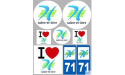 Département 71 la Saône et Loire (8 autocollants variés) - Autocollant(sticker)