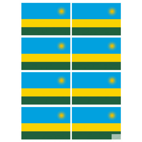 Drapeau Rwanda (8 fois 9.5x6.3cm) - Autocollant(sticker)