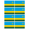 Drapeau Rwanda (8 fois 9.5x6.3cm) - Sticker/autocollant
