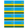 Drapeau Rwanda (8 fois 9.5x6.3cm) - Autocollant(sticker)