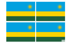 Drapeau Rwanda (4 fois 9.5x6.3cm) - Autocollant(sticker)