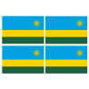 Drapeau Rwanda (4 fois 9.5x6.3cm) - Sticker/autocollant