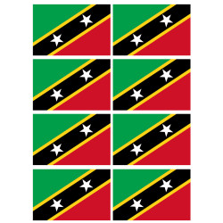 Drapeau Saint-Christophe-et-Niévès (8 fois 9.5x6.3cm) - Sticker/auto