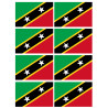 Drapeau Saint-Christophe-et-Niévès (8 fois 9.5x6.3cm) - Sticker/auto