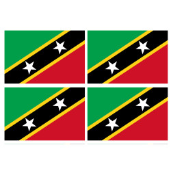 Drapeau Saint-Christophe-et-Niévès (4 fois 9.5x6.3cm) - Sticker/auto