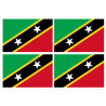 Drapeau Saint-Christophe-et-Niévès (4 fois 9.5x6.3cm) - Sticker/auto