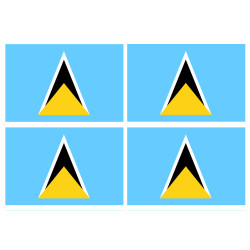 Drapeau Sainte-Lucie (4 fois 9.5x6.3cm) - Sticker/autocollant