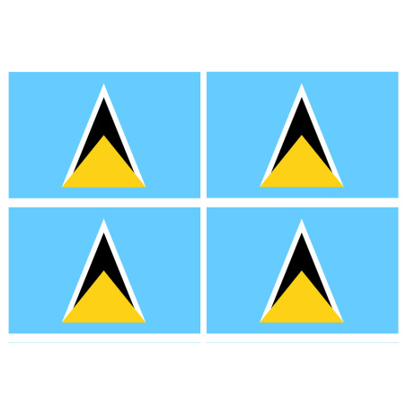 Drapeau Sainte-Lucie (4 fois 9.5x6.3cm) - Sticker/autocollant