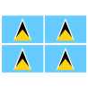 Drapeau Sainte-Lucie (4 fois 9.5x6.3cm) - Sticker/autocollant