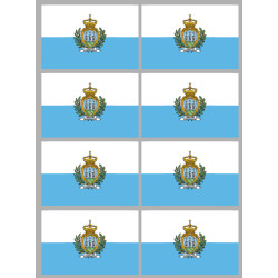 Drapeau Saint-Marin (8 fois 9.5x6.3cm) - Sticker/autocollant