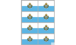 Drapeau Saint-Marin (8 fois 9.5x6.3cm) - Autocollant(sticker)