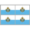 Drapeau Saint-Marin (4 fois 9.5x6.3cm) - Sticker/autocollant