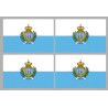 Drapeau Saint-Marin (4 fois 9.5x6.3cm) - Autocollant(sticker)